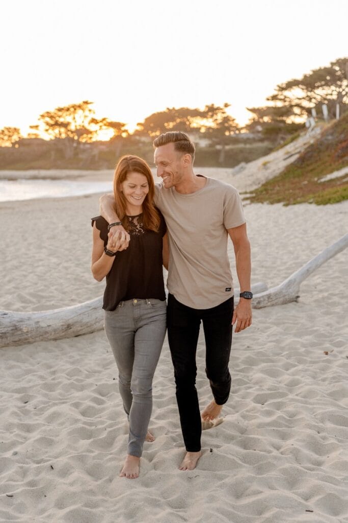 Retired couple on beach